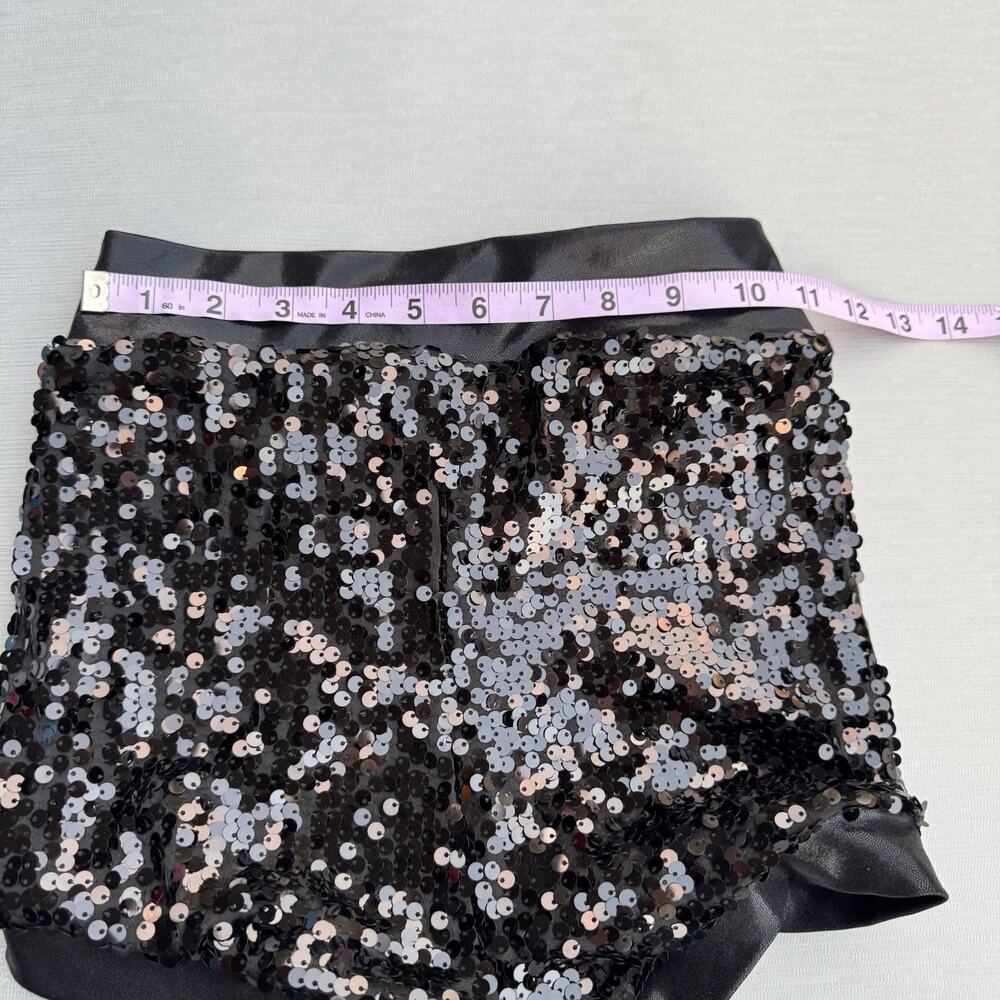 Balera Dance Wear Sequin Bottoms SA Black Small 4/6 High Waisted Faux Leather - Picture 5 of 7